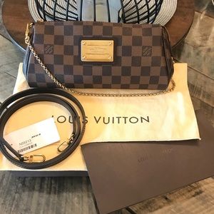🎀Louis Vuitton Damier Ebene Eva Clutch/Crossbody
